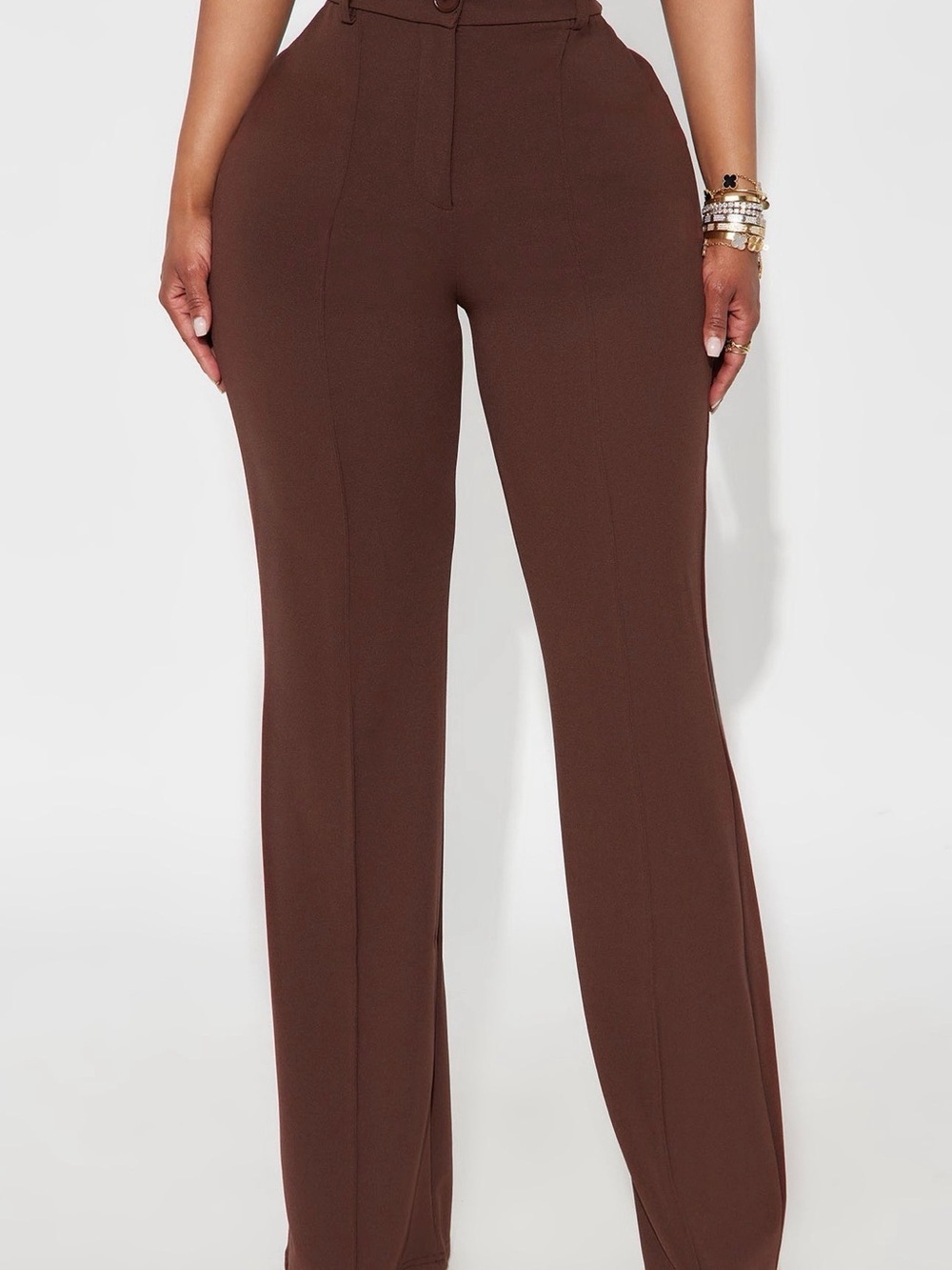 NWT Fashion Nova Chocolate Brown High-Waist Wide-Leg Pants